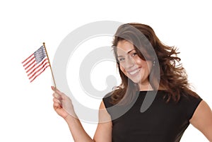 Latina with American Flag