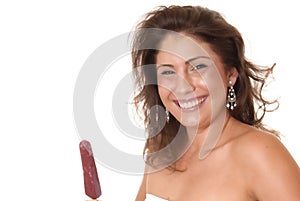 Latina Girl With Popsicle
