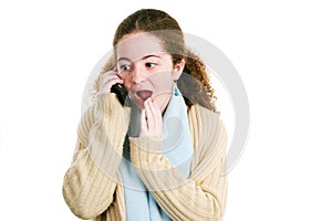 Latina Tween Gossips on the Phone