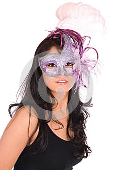 Latina wearing Venetian mask.