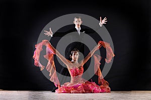 Latino dancers in ballroom