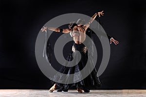 Latino dancers in ballroom