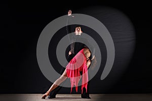 Latino dancers in ballroom