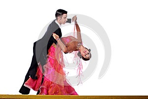 Latino dancers in ballroom