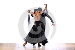 Latino dancers in ballroom