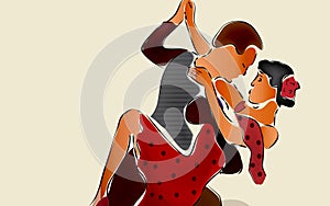 Latino Dancers. Tango