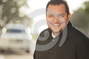 Latino man smiling