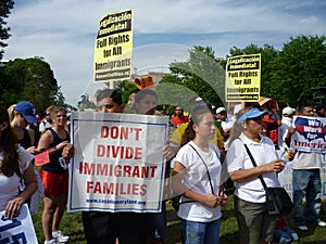 Latino Protesters With Signs
