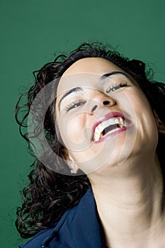 Latino woman laughing