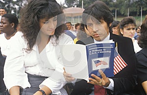 Latinos at United States Citizenship Ceremony, Los Angeles, California