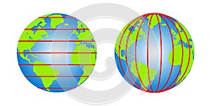 latitude and longitude diagram of earth