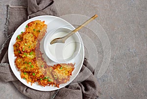 Latkes with sour cream