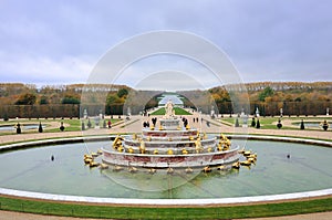 The Latona Fountain and Parterre of The Palace of Versailles ChÃ¢teau de Versailles in Paris