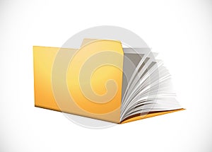 Latop concept - computer data folder