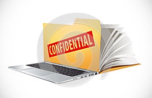 Latop concept - computer data folder