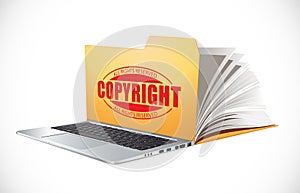 Latop concept - computer data folder