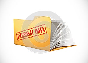 Latop concept - computer data folder