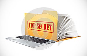 Latop concept - computer data folder