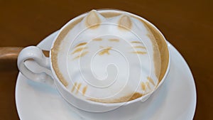 Latte art coffee that cat 3D design