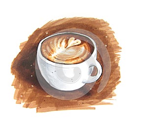 Latte art vintage sketch photo