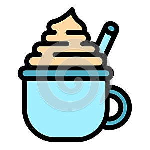 Latte cinnamon icon color outline vector