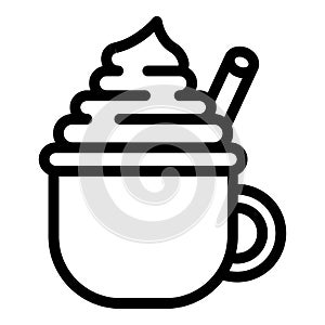 Latte cinnamon icon, outline style