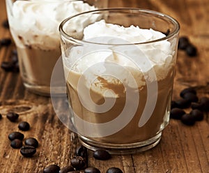 Latte Coffee in Glasses with Cream