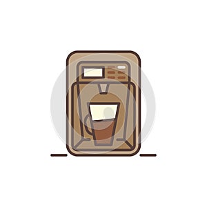 Latte Coffee Maker Machine vector concept brown icon