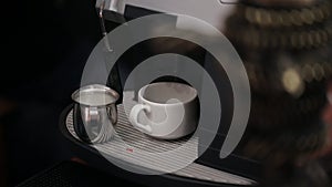Latte coffee shot from coffee machine