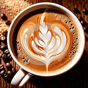 latte , italian style milk coffee hot beverage drink