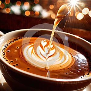 latte , italian style milk coffee hot beverage drink