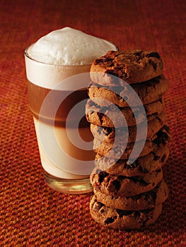 Latte Macchiato with cookies photo