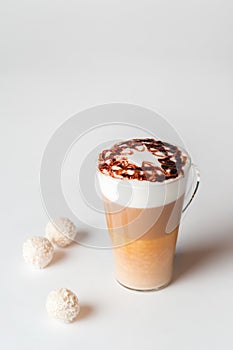 Cafe latte macchiato layered coffee photo