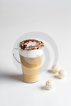 Cafe latte macchiato layered coffee photo