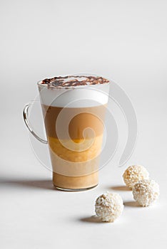 Cafe latte macchiato layered coffee photo