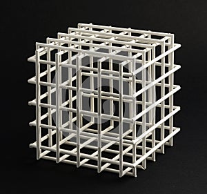 Lattice cube on a black background