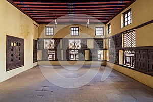 Lattice wooden windows, Mashrabiya, and sliding shutters at ottoman Amasely historic house photo