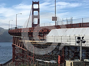 The latticework, the underworking of the Golden Gate Bridge, 4.