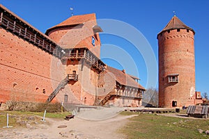 Latvia, Ancient Turaida castle in spring. Since 1214. The view of the yard