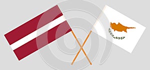 Latvia and Cyprus. The Latvian and Cyprian flags. Official colors. Correct proportion. Vector