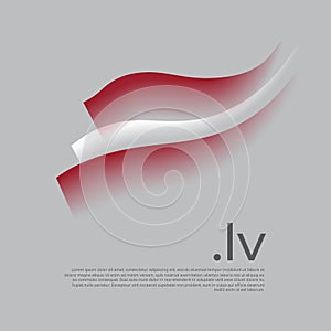 Latvia flag watercolor. Stripes colors of the latvian flag on a white background. Vector stylized design national poster with lv