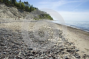 Latvia, Kurzeme. Beach and steep coast of the Baltic Sea. photo