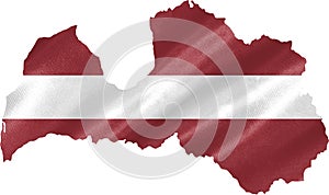 Latvia Map with Flag