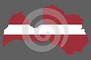 latvia map with flag europe cartography