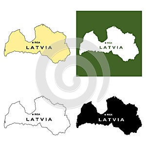 Latvia map icon design