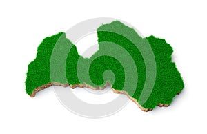 Latvia Map soil land geology cross section with green grass and Rock ground texture 3d illustration