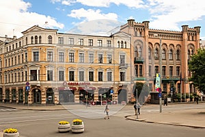 Latvia. Riga.  Raina bulvaris street