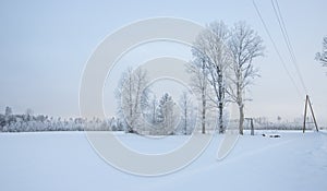 Latvian countryside in Winter, February 2021 photo