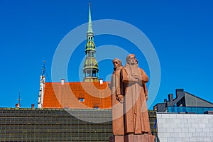 Latvian Riflemen Monument in Riga photo