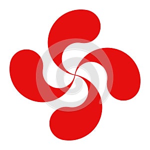 Lauburu or red basque cross symbol photo